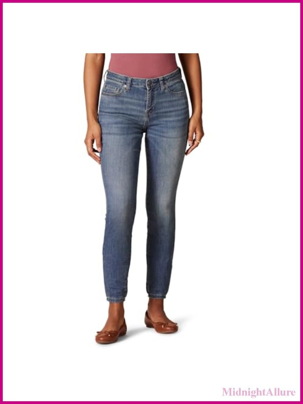 Women's Stretchy Mid Rise Curvy Skinny Jeans Cotton Blend Everyday Denim